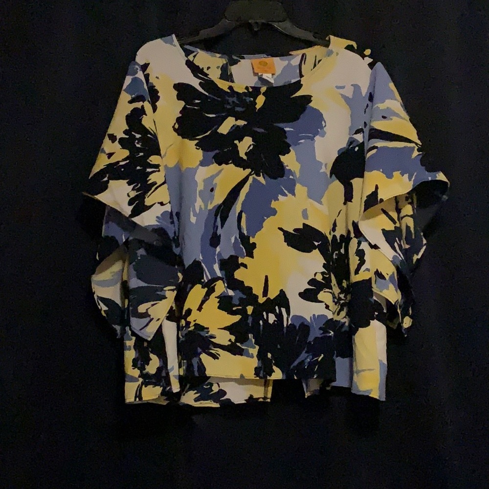 Blue and yellow top